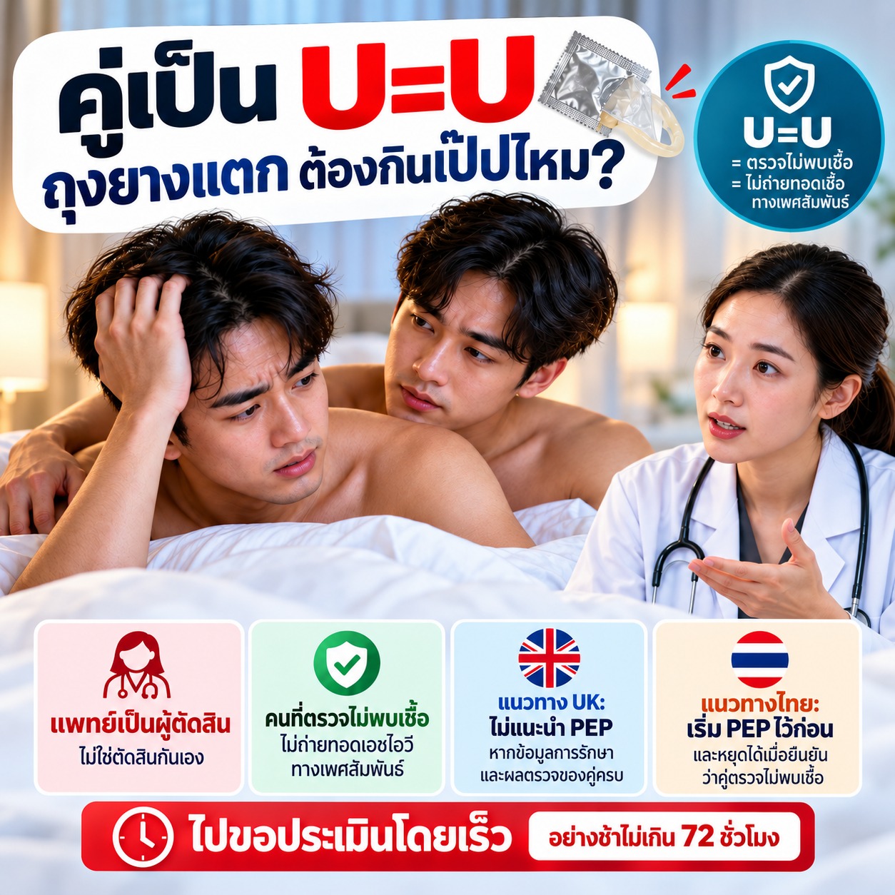 คู่เป็น U=U ถุงยางแตก ต้องกินเป๊ปไหม